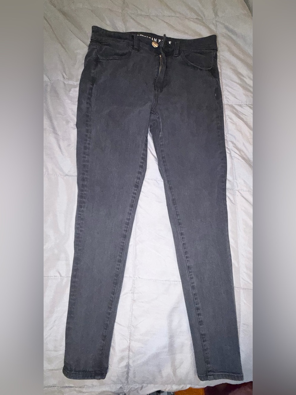 American Eagle Super Stretch X4 Black Skinny Jeans Size 4 Regular - Picture 1 of 7